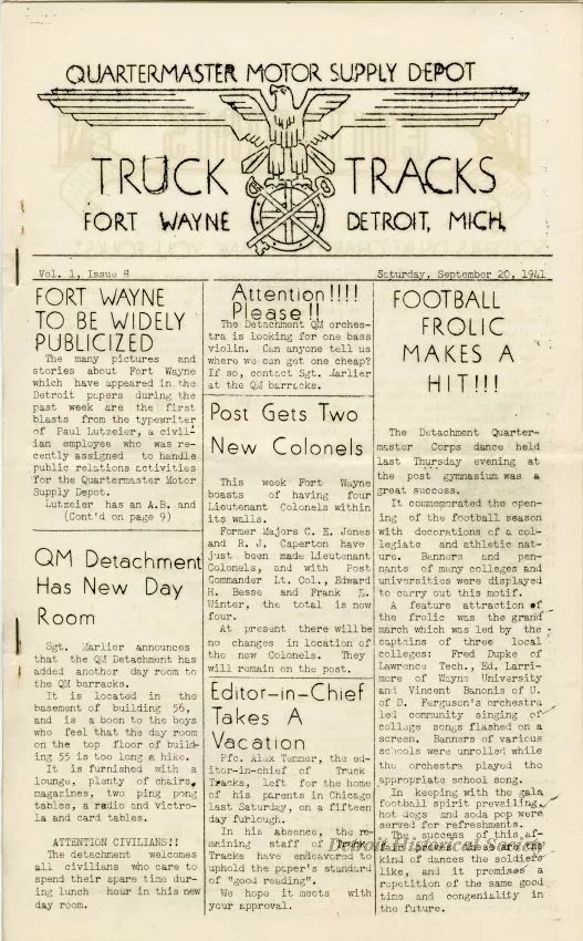 Newsletter - Truck Tracks, Vol. I, Issue 8