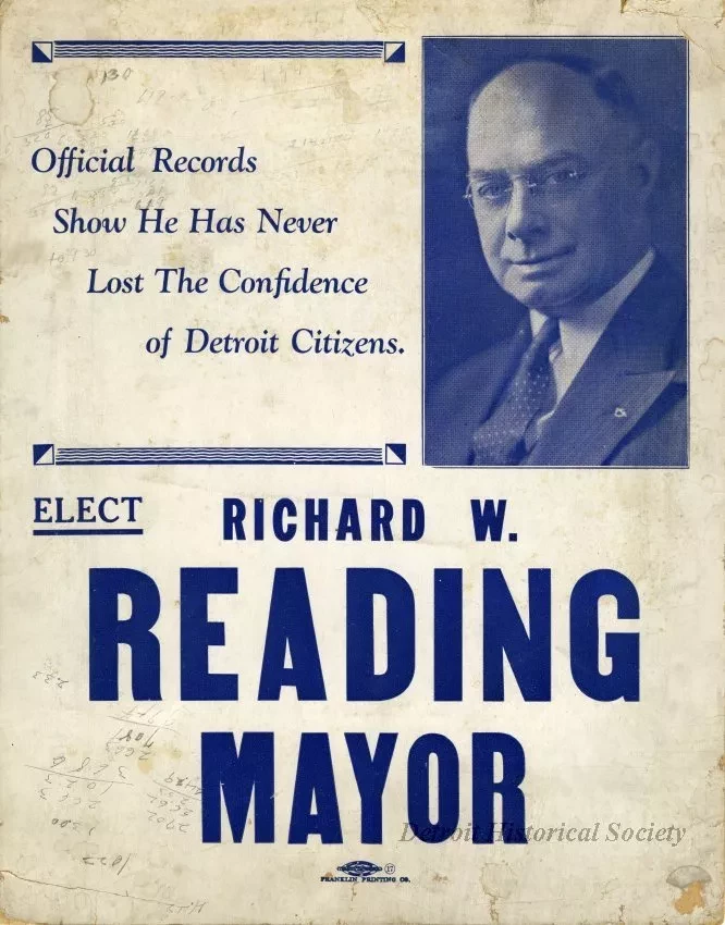 Poster, Political - Elect Richard W. Reading Mayor