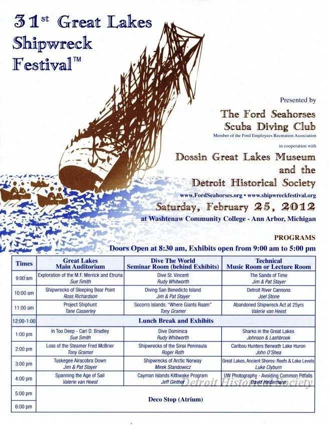 Program - 31st Great Lakes Shipwreck Festival