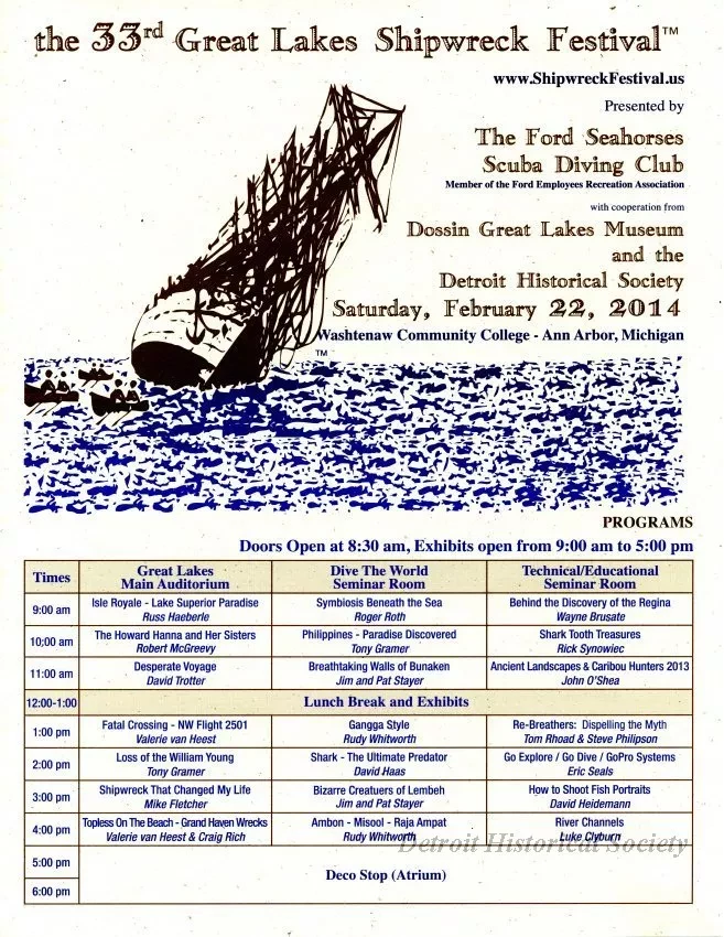 Program - 33rd Great Lakes Shipwreck Festival
