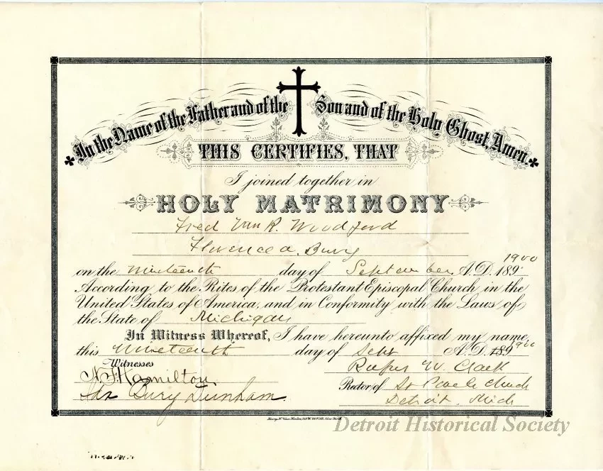 Certificate, Marriage