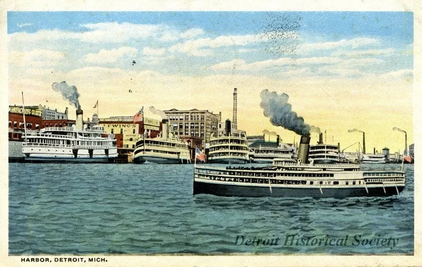 Postcard - Harbor, Detroit, Mich
