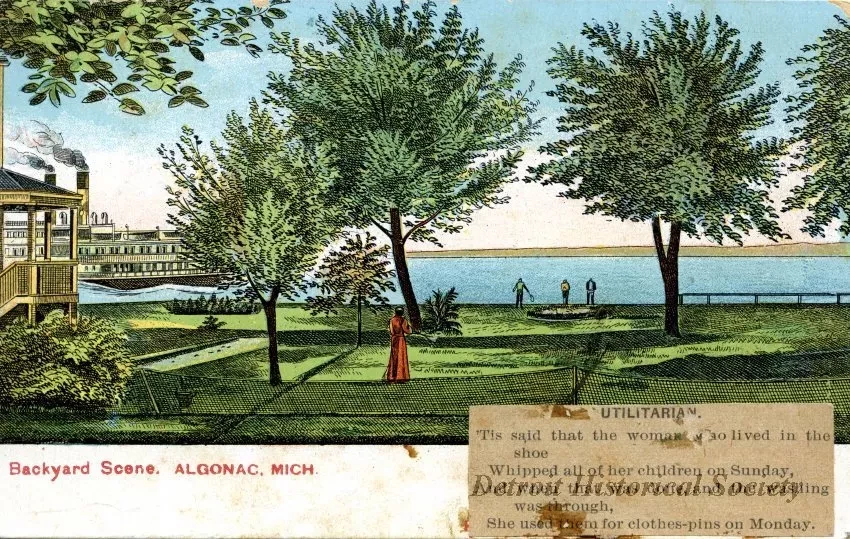 Postcard - Backyard Scene, Algonac, Mich.