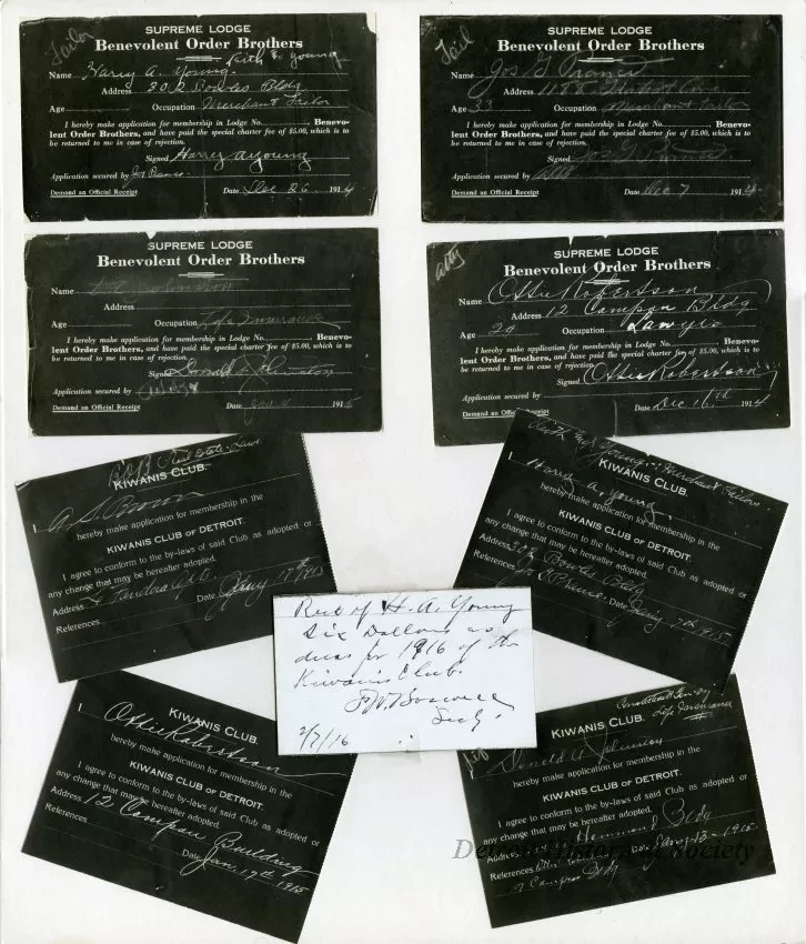 Application, Membership - Supreme Lodge, Benevolent Order Brothers
Kiwanis Club