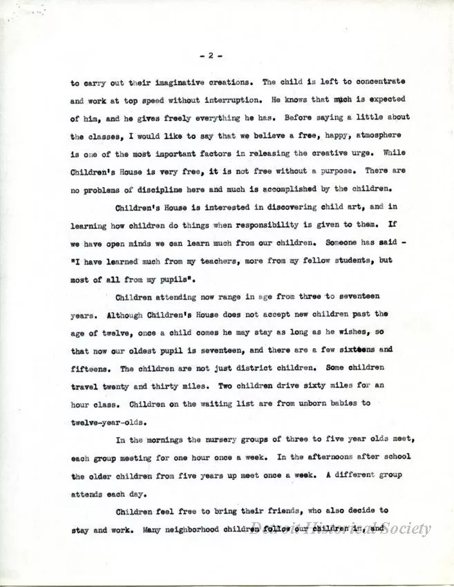 Article - Children's House.