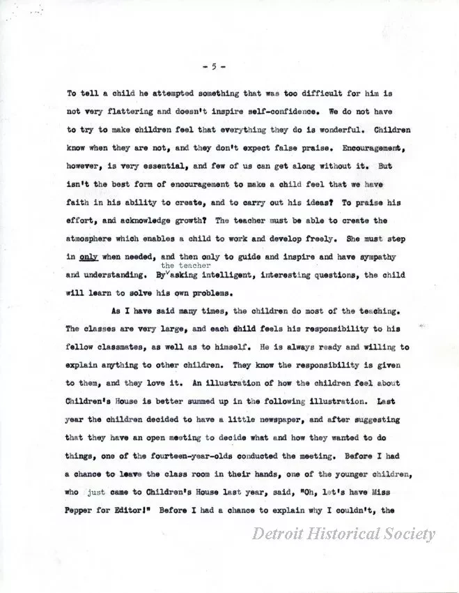 Article - Children's House.