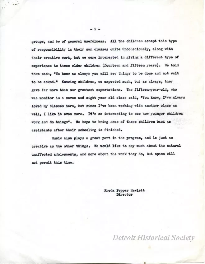 Article - Children's House.