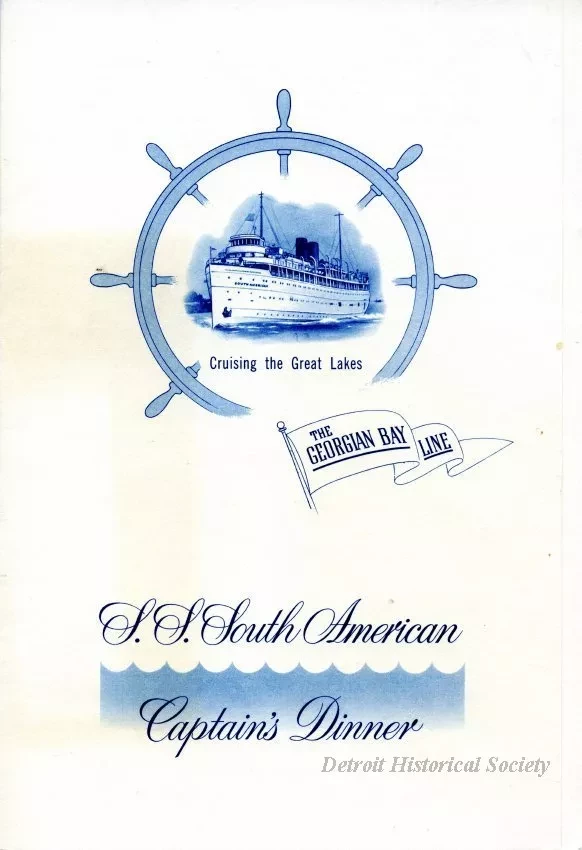 Menu - The Georgian Bay Line 
S.S. South American
Captain's Dinner