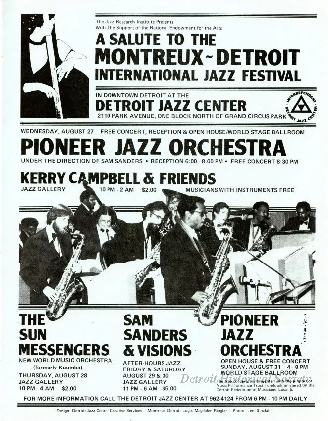 Flier - Detroit Jazz Artists
Lyman Woodard Organization