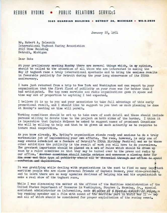 Letter - Reuben Ryding Public Relations Services