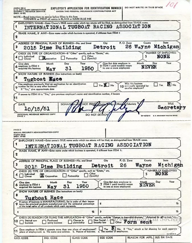 Application - Employer's Application for Identification Number