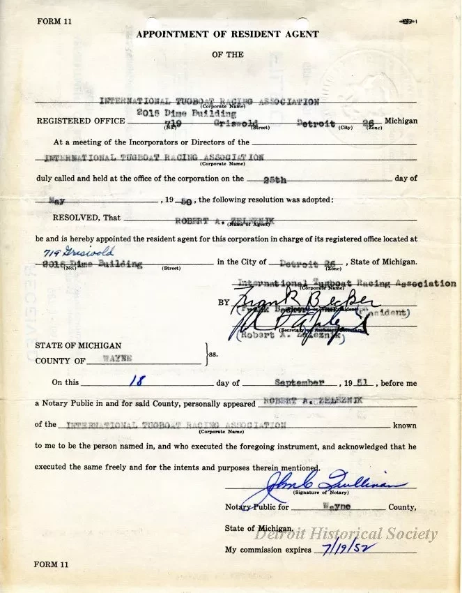 Form - Appointment of the Resident Agent