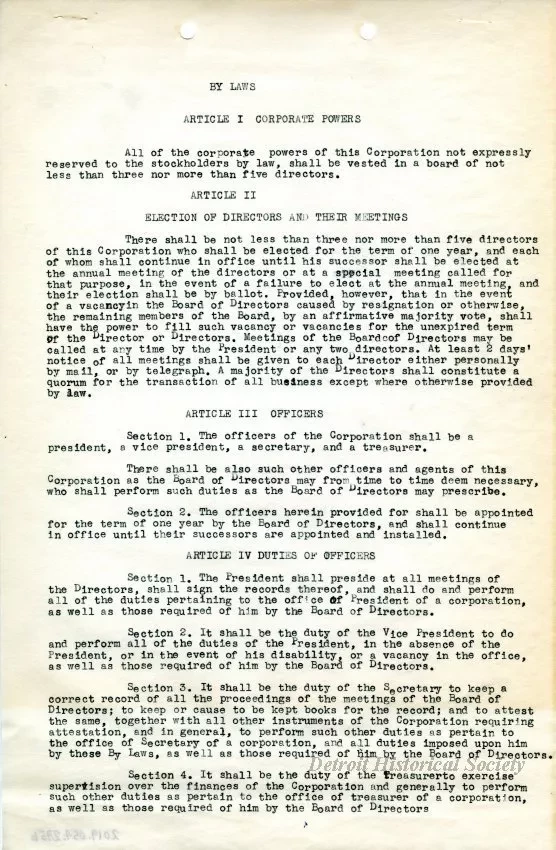 Minutes - Minutes of the Meeting Held Friday, January 5, 1951, 
at 2015 Dime Building, Detroit, Michigan