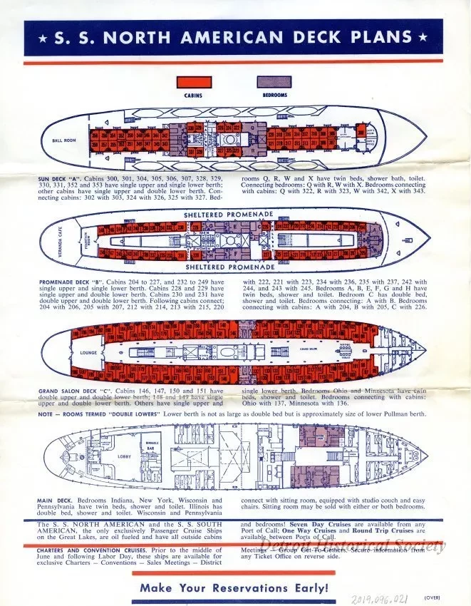 Brochure - S.S. North American Deck Plans
S.S. South American Deck Plans