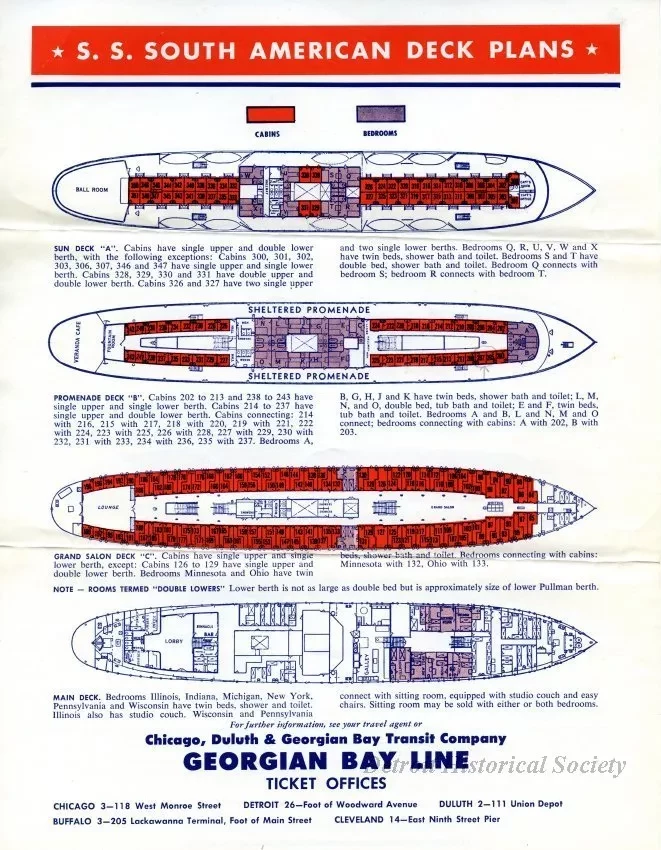 Brochure - S.S. North American Deck Plans
S.S. South American Deck Plans
