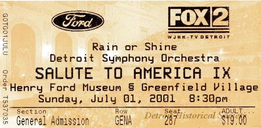 Ticket, Admission - Salute to America IX