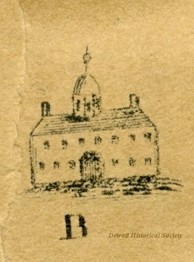 Map - Plan of Detroit by John Mullett, Engraved & Published by J.O. Lewis