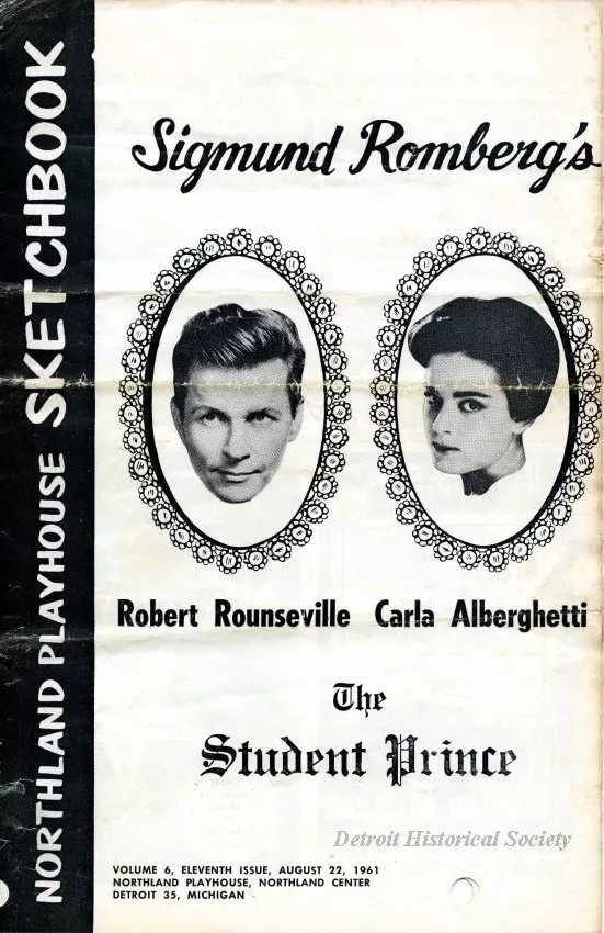 Program, Theater - Northland Playhouse Sketchbook,
Sigmund Romberg's The Student Prince