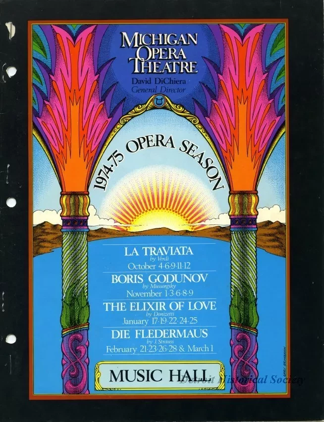 Program, Theater - Michigan Opera Theatre
1974-75 Opera Season
Music Hall