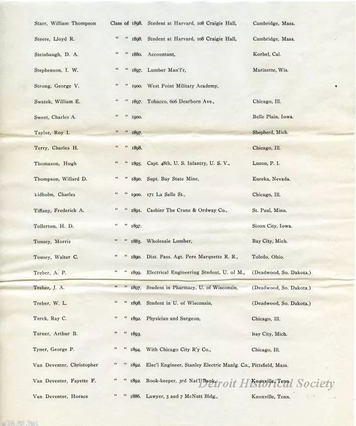 Letter - Headquarters, Michigan Military Academy