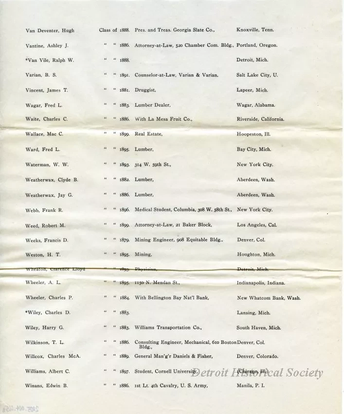 Letter - Headquarters, Michigan Military Academy