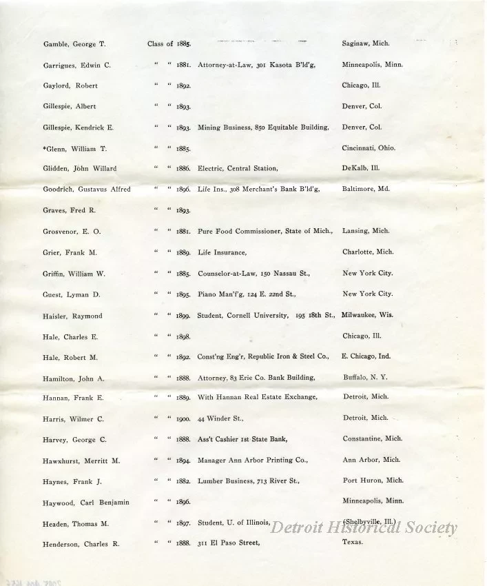 Letter - Headquarters, Michigan Military Academy