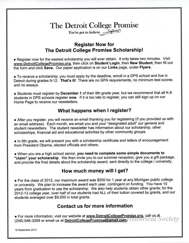 Folder, File - The Detroit College Promise