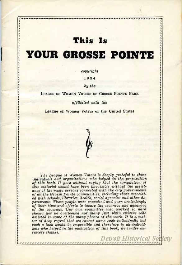 Booklet - This Is Your Grosse Pointe