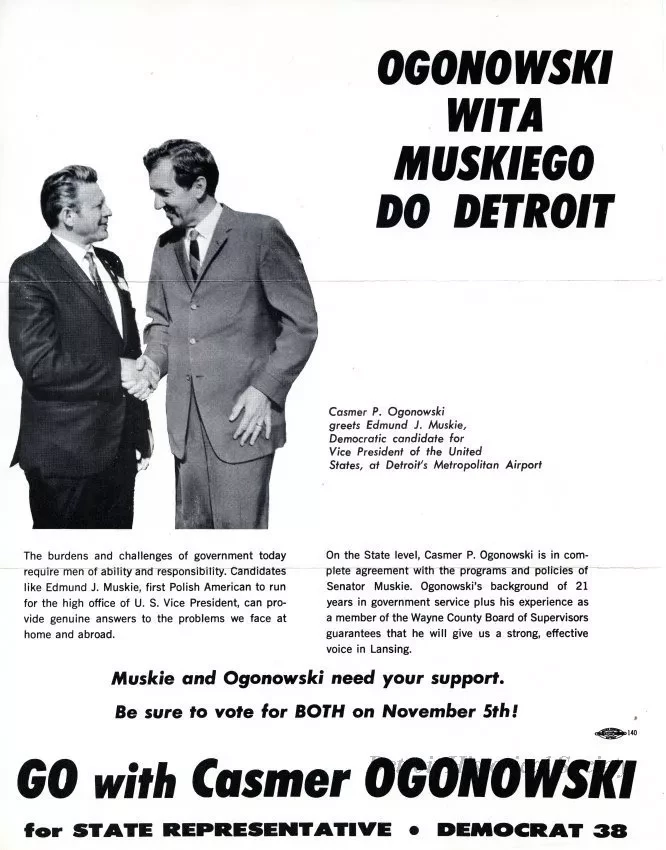 Ad, Print - Ogonowski Wita Muskiego Do Detroit