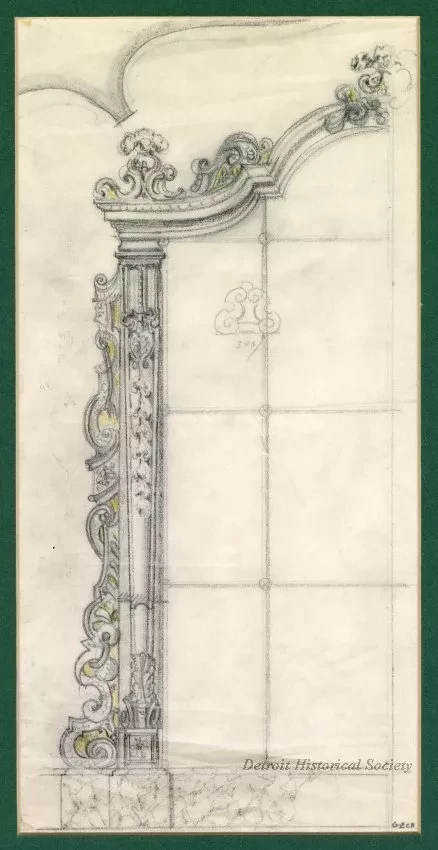 Drawing - Suggested Ballroom Mirror, Lawrence P. Fisher, Res.