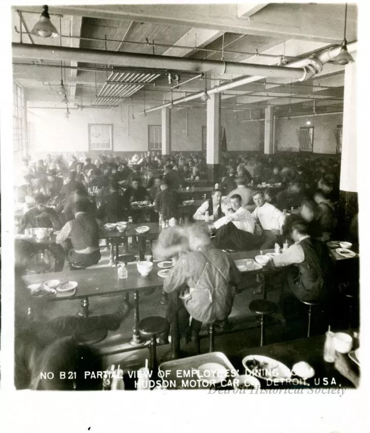 Stereograph - Partial View Of Employees' Dining, Hudson Motor Car Co, Detroit, USA