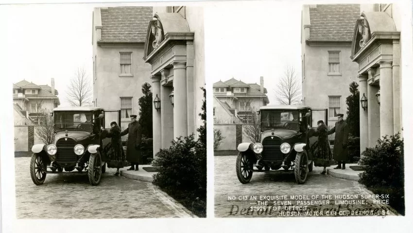 Stereograph - An Exquisite Model Of The Hudson Super-Six - The Seven Passenger Limousine; Price $2925 FOB Detroit, Hudson Motor Car Co, Detroit, USA