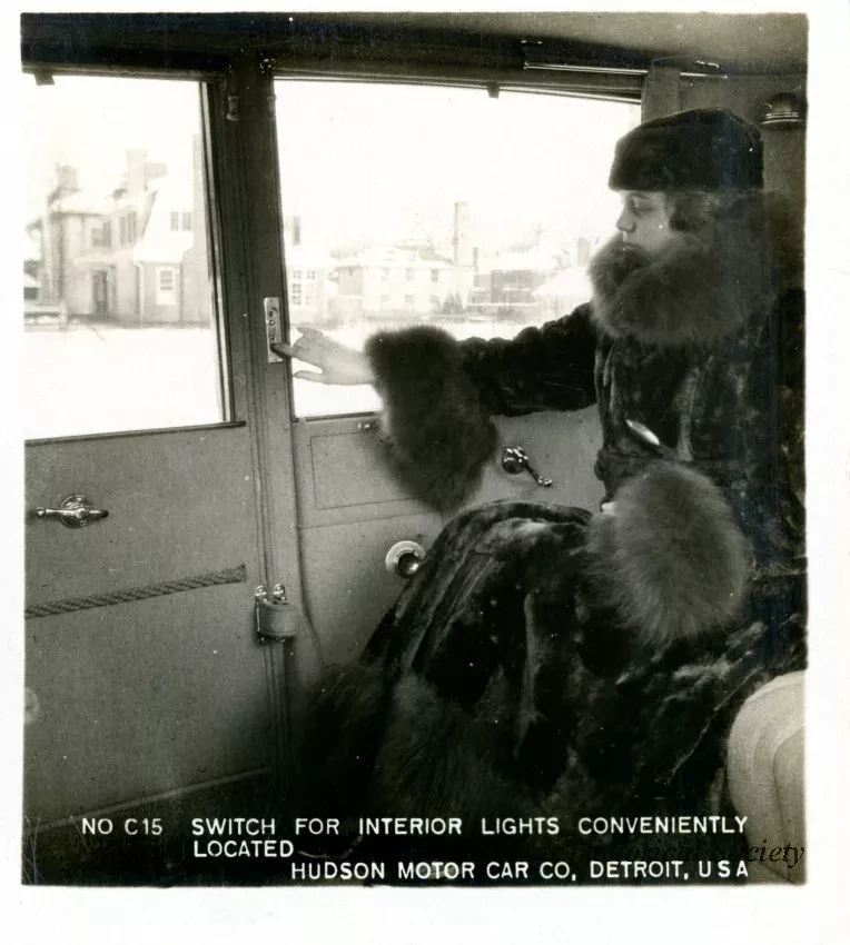 Stereograph - Switch For Interior Lights Conveniently Located, Hudson Motor Car Co, Detroit, USA