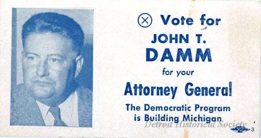 Card, Political - (X) Vote for John R. Damm