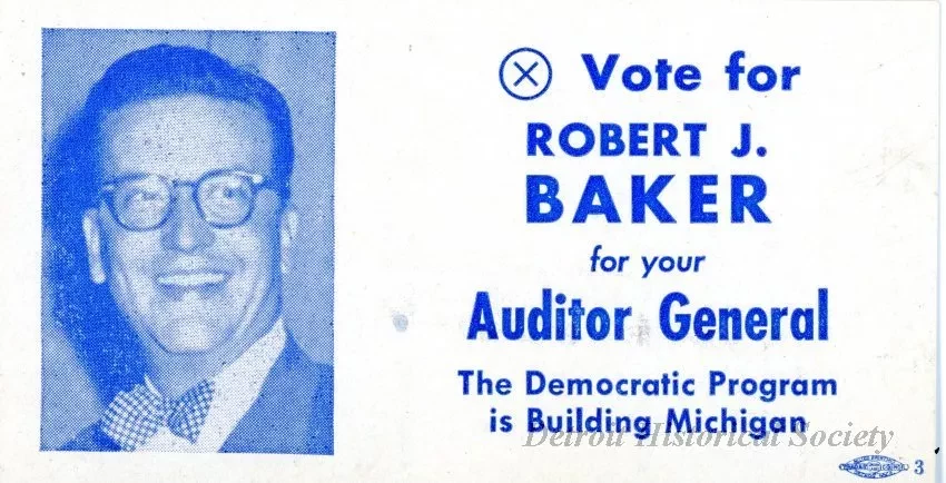Card, Political - (x) Vote for Robert J. Baker