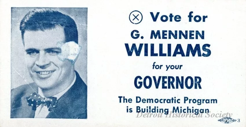Card, Political - (X) Vote for G. Mennen Williams