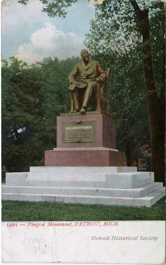 Postcard - Pingree Monument, Detroit, Mich.
