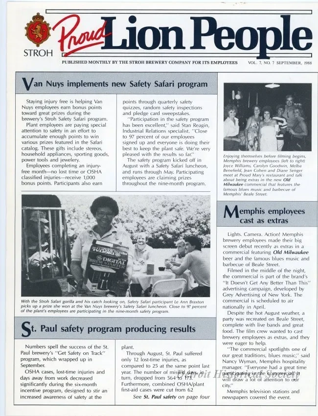 Newsletter - Proud Lion People, Vol. 7, No. 7
September, 1988