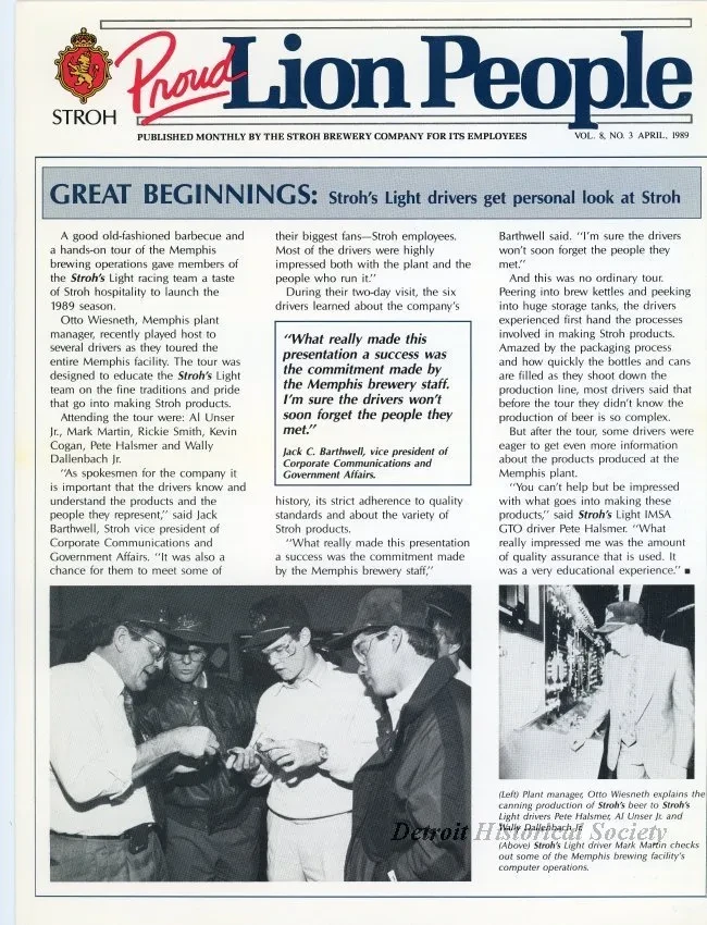 Newsletter - Proud Lion People, Vol. 8, No. 3
April, 1989