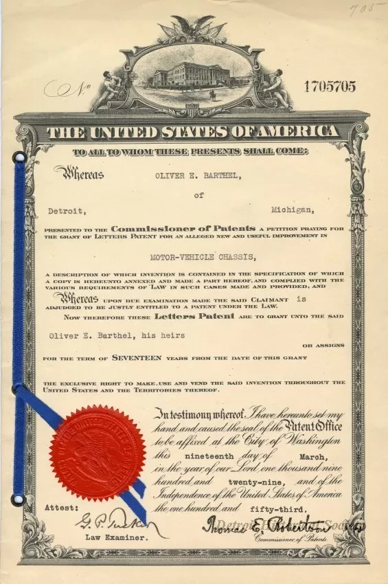 Patent - Motor Vehicle Chassis