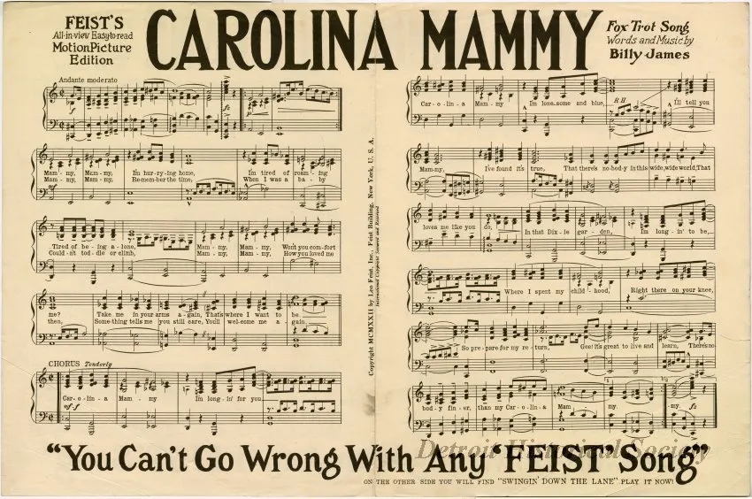 Music, Sheet - Swingin' Down The Lane/Carolina Mammy