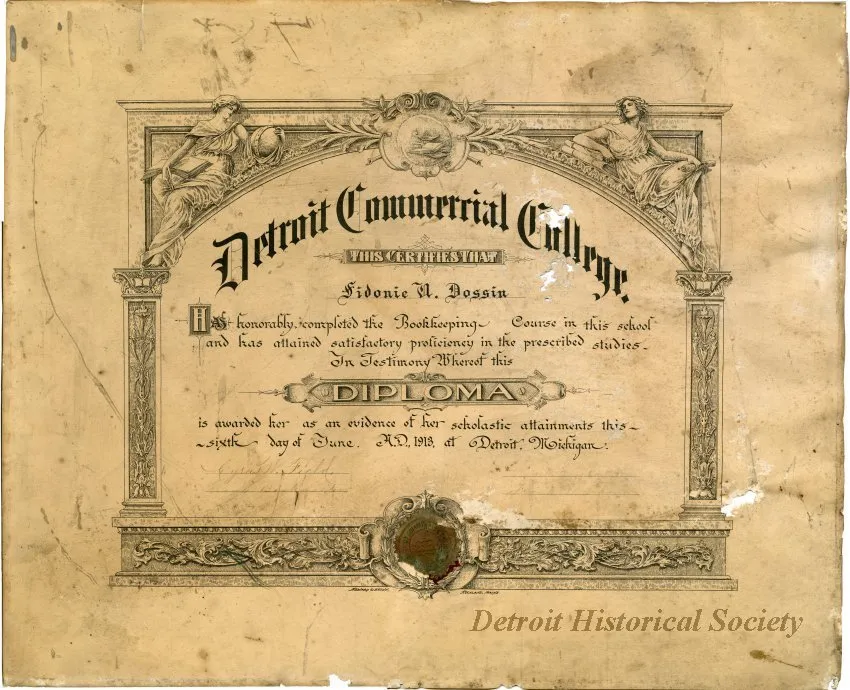 Diploma - Detroit Commercial College