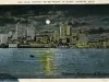 Postcard - Sky Line, Detroit River Front at Night, Detroit, Mich.