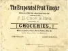 Card, Store - Evaporated Fruit Vinegar
for sale at J. B. Cron & Brothers Groceries