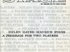 Program, Theater - Stage: The Program for the Fisher Theatre