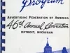 Booklet - Official Program, Advertising Federation of American 46th Annual Convention, Detroit, Michigan
