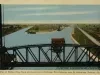 Postcard - View of Welland Ship Canal and Locks from Lift Bridge, Port Colborne, Near St. Catharines, Ontario.--35