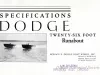 Brochure - Specifications
Dodge Twenty-Six Foot Runabout