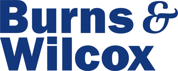Burns &amp; Wilcox logo in blue text.